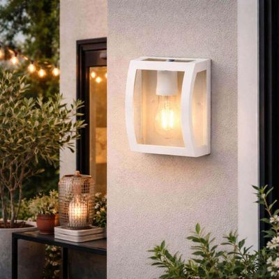 Kit 8 Arandelas Luminária com Lente Transparente Oval Branco Área Externa Interna Termoplástico Lâmpada E27 Dital
