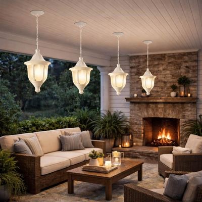 Kit 8 Pendentes Bivolt Internos Externos Brancos Luminárias de Teto Lustre Dital Modena
