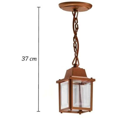 Jogo 8 Luminárias Pendentes para Teto Restaurantes Empresas Termoplástico Cor Cobre 37cm