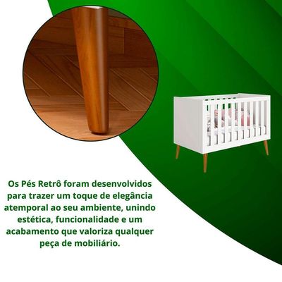 Berco Noah Retro Branco Fosco - Moveisaqui