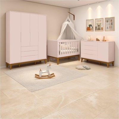 Jogo De Quarto Classic Elfe Sapateira Rosa Fosco - Moveisaqui