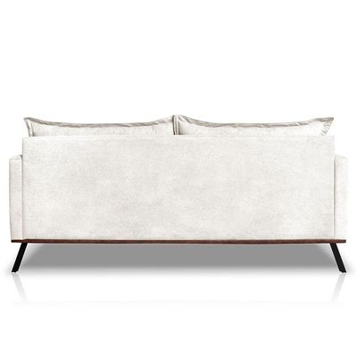 Sofá Living 2 Lugares 1,60m Atlantis Bouclê Pés De Ferro - Pallazio Cor Off White