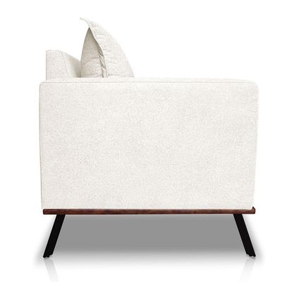 Sofá Living 2 Lugares 1,60m Atlantis Bouclê Pés De Ferro - Pallazio Cor Off White
