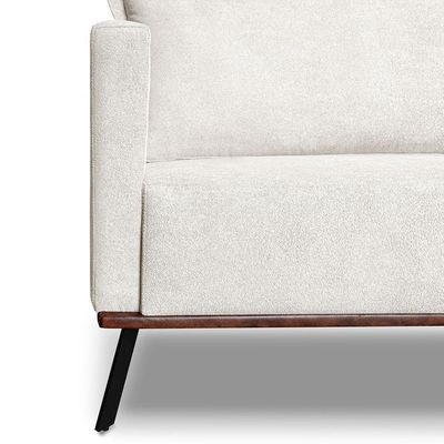 Sofá Living 2 Lugares 1,60m Atlantis Bouclê Pés De Ferro - Pallazio Cor Off White