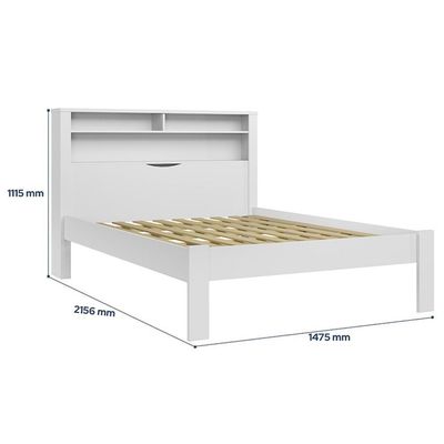 Cama Casal Invicta Com Baú Branco - Santos Andirá Branco