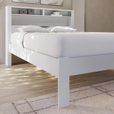 Cama Casal Invicta Com Baú Branco - Santos Andirá Branco