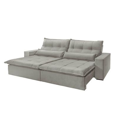 Sofá Grecia Linho 02 Módulos De 100m B25cm Meu Sofá Online A230 Linho Cinza