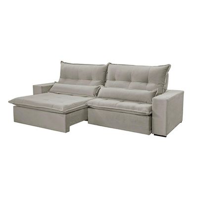 Sofá Grecia Linho 02 Módulos De 100m B25cm Meu Sofá Online A230 Linho Cinza