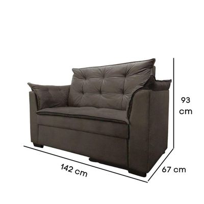 Sofá 2 Lugares Para Sala Moderno Confortável Elegance Suede Marrom