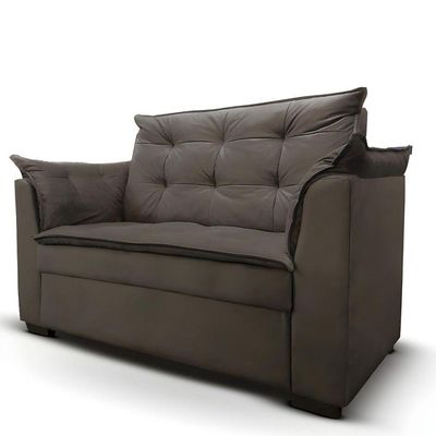 Sofá 2 Lugares Para Sala Moderno Confortável Elegance Suede Marrom