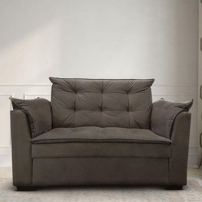 Sofá 2 Lugares Para Sala Moderno Confortável Elegance Suede Marrom