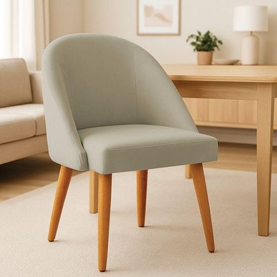 Kit 02 Cadeiras Poltrona De Jantar Luna Suede Pés Palito Castanho - Pallazio Cor Capuccino