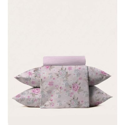 Jogo De Cama 4 Peças Supercal Casal Corttex Rosa UN / Rosa