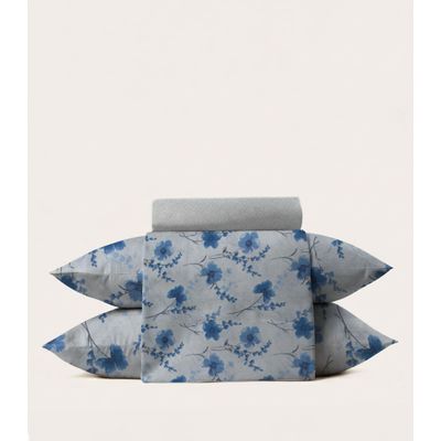 Jogo De Cama 4 Peças Supercal Queen Corttex Azul UN / Azul