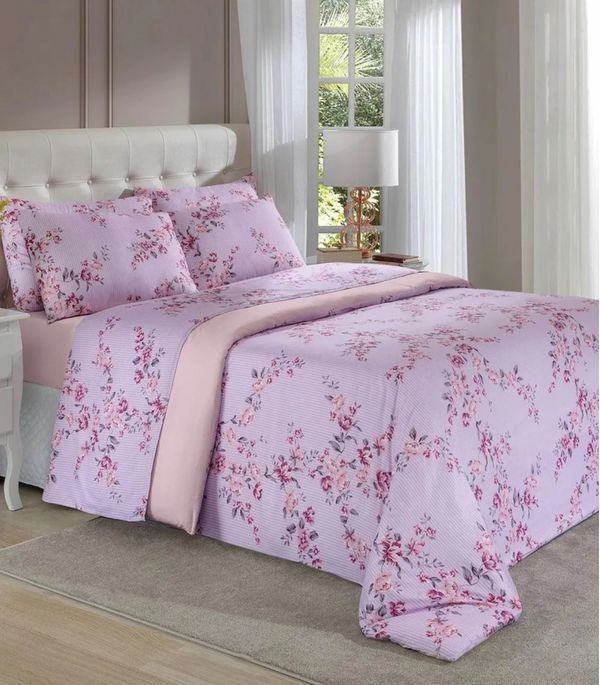 Jogo De Cama Solteiro 3 Peças Lar E Lazer Roxo UN / Roxo