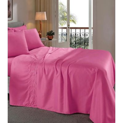 Jogo De Cama King 4 Peças Lar E Lazer Rosa UN / Rosa