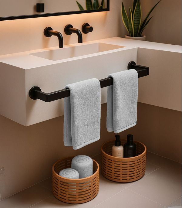 Kit 2 Toalhas De Rosto De Algodão Rovitex Home Cinza UN / Cinza