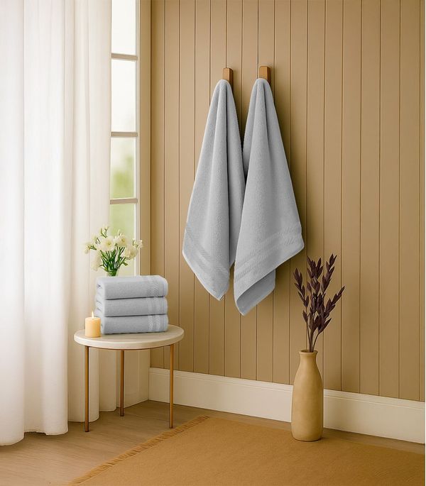 Kit 2 Toalhas De Banho De Algodão Rovitex Home Cinza UN / Cinza