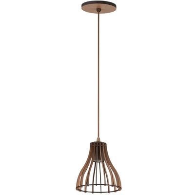 Lustre Luminária Pendente de Madeira MDF Tiffany E27 Dital Iluminação Decorativa