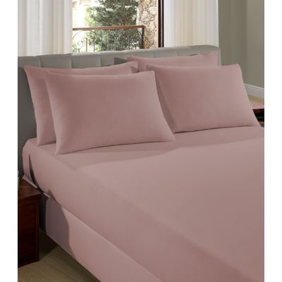 Lençol Liso Solteiro Com Elástico Vivaldi Rosa UN / Rosa