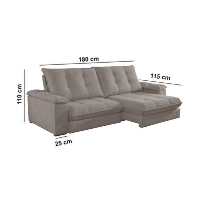 Sofá Dublin 02 Módulos De 90cm Br25cm Meu Sofá Online B002 Veludo Capuccino