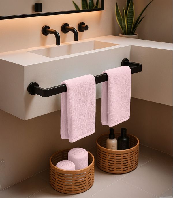 Kit 2 Toalhas De Rosto De Algodão Rovitex Home Rosa UN / Rosa