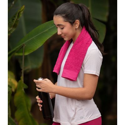 Toalha De Academia De Algodão Atlantica Rosa UN / Rosa