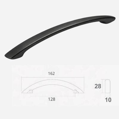 Kit 25 Puxadores Alça para Móveis Reale 12,8cm Preto Industrial Bigfer Gavetas