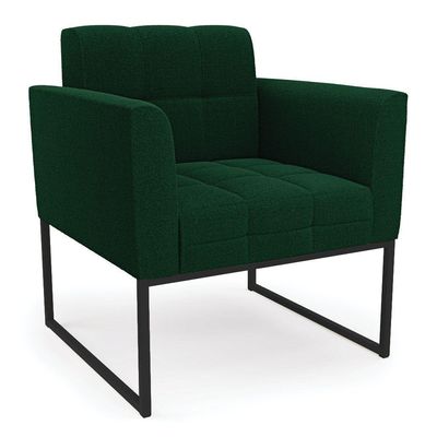 Sofá Namoradeira E Poltrona Industrial Preto Elisa Bouclê D03 - D?rossi Cor Verde