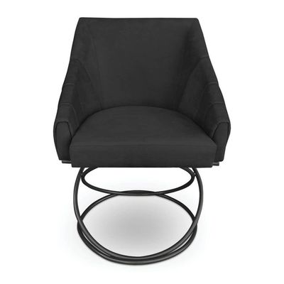 Kit 2 Poltronas Luxo Alana Suede Base Luxo Preto - Pallazio Cor Preto