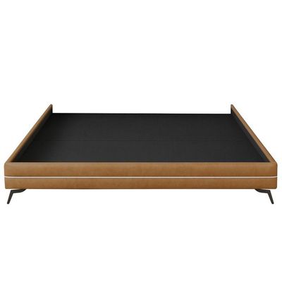 Cama Queen Pés Ferro 168cm Otto Corano Caramelo Bouclé Off White - Nexta Casa