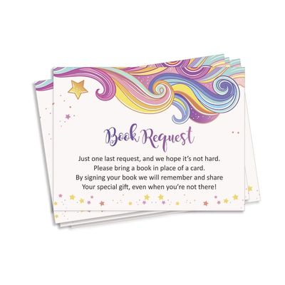 30 Cartões de Pedido de Livros para Chá de Bebê - Inkdotpot 10,16 Cm × 7,62 Cm / Rosa - Livro pro Bebê