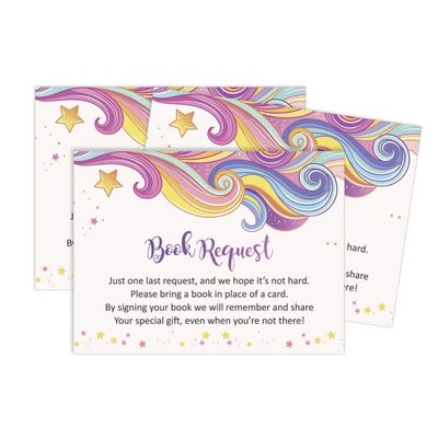 30 Cartões de Pedido de Livros para Chá de Bebê - Inkdotpot 10,16 Cm × 7,62 Cm / Rosa - Livro pro Bebê