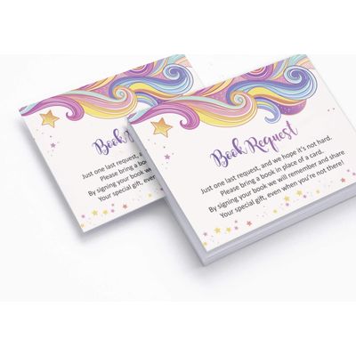 30 Cartões de Pedido de Livros para Chá de Bebê - Inkdotpot 10,16 Cm × 7,62 Cm / Rosa - Livro pro Bebê