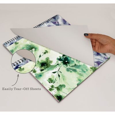 Bloco de 25 Folhas de Papel Scrapbook Floral Aquarela Lado Único Cartão Colorido para Scrapbooking DIY Fundo Decorativo Diário - Inkdotpot 30,48 Cm × 30,48 Cm / Multicolorido