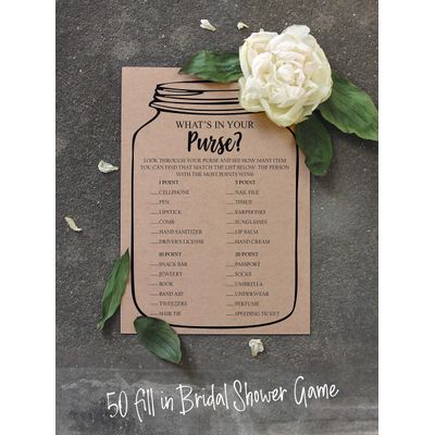 30 Convites em Branco Estilo Pote Mason Kraft Rústico para Chá de Noiva - Inkdotpot 12,7 Cm × 17,78 Cm / Bege - O Que Tem na Sua Bolsa