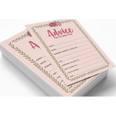 50 Cartões Florais Quadrados em Branco para Preencher, Chá de Noiva e Despedida de Solteira - Inkdotpot 12,7 Cm × 17,78 Cm / Laranja - Esmalte ou Filme