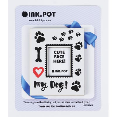 Porta-Retrato Magnético 'I Love My Dog' para Geladeira - Mini - Presente para Amante de Cães | 10 x 8 cm - Inkdotpot 10 Cm × 8 Cm / Preto