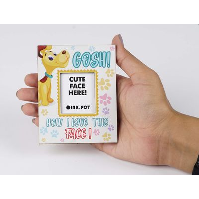 Nossa, Como Eu Amo Este Rosto - Mini Moldura Magnética para Foto de Geladeira - Presente para Amantes de Cães | 10 x 8 cm - Inkdotpot 10 Cm × 8 Cm / Branco