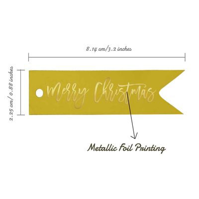 Etiquetas de Garrafa 'Feliz Natal' Metalizadas para Lembrancinhas - Inkdotpot 50 Etiquetas Metalizadas / Amarelo - Dourado
