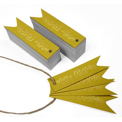 Etiquetas de Garrafa 'Feliz Natal' Metalizadas para Lembrancinhas - Inkdotpot 50 Etiquetas Metalizadas / Amarelo - Dourado