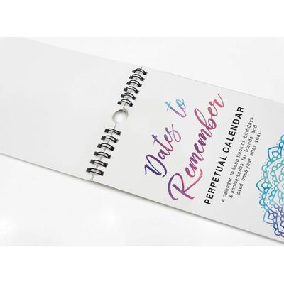 Calendário Perpétuo Rústico Mandala para Pendurar na Parede, Aniversário e Datas Especiais, Livro/Agenda, Cartão-Presente - Inkdotpot 27,94 Cm × 13,72 Cm / Multicolorido