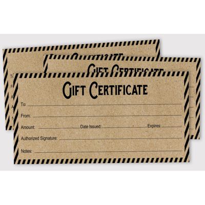 Cartões/Cupons Kraft Rústico Listrado, 45 Un., para Presentes/Aniversário/Negócios/Restaurante/Spa/Salão/Casamento, 21,6x8,9 cm - Inkdotpot 21,59 Cm × 8,89 Cm / Marrom