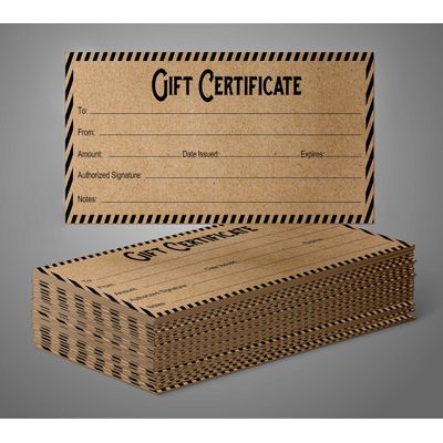 Cartões/Cupons Kraft Rústico Listrado, 45 Un., para Presentes/Aniversário/Negócios/Restaurante/Spa/Salão/Casamento, 21,6x8,9 cm - Inkdotpot 21,59 Cm × 8,89 Cm / Marrom