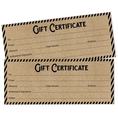 Cartões/Cupons Kraft Rústico Listrado, 45 Un., para Presentes/Aniversário/Negócios/Restaurante/Spa/Salão/Casamento, 21,6x8,9 cm - Inkdotpot 21,59 Cm × 8,89 Cm / Marrom