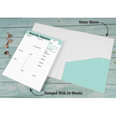Planejador Diário de Trabalho e Organizador Pessoal - para Casa e Escritório - 50 Páginas Sem Data - Bloco Rasgável de Tarefas - Inkdotpot 21,59 Cm × 27,94 Cm / Branco