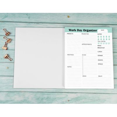 Planejador Diário de Trabalho e Organizador Pessoal - para Casa e Escritório - 50 Páginas Sem Data - Bloco Rasgável de Tarefas - Inkdotpot 21,59 Cm × 27,94 Cm / Branco