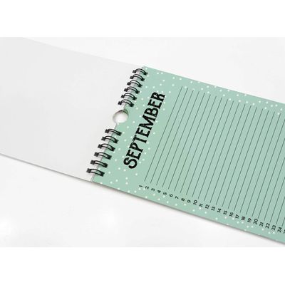 Calendário Perpétuo Rústico Animal Winter Wonderland para Parede — Lembrete de Aniversários/Eventos, Livro/Jornal/Planner - Inkdotpot 27,94 Cm × 13,72 Cm / Azul