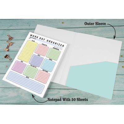 Planejador Diário de Trabalho e Organizador Pessoal - Casa/Escritório - 50 Páginas Sem Data para Tarefas - Bloco Destacável - Inkdotpot 21,59 Cm × 27,94 Cm / Multicolorido
