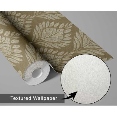 Papel de Parede Motivo Folha Estilo Asiático, Vinil Autoadesivo Decorativo, Fácil Instalação DIY para Quarto e Sala - Verde - S4Sassy 63,5 cm (L) × 152,4 cm (C) / Verde - Vinil Texturizado
